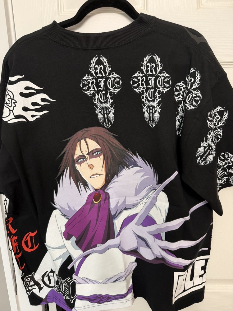 Civil Regime Men's Black Bleach Muramasa Graphic Roses Oversized Tee Crew XL NWT