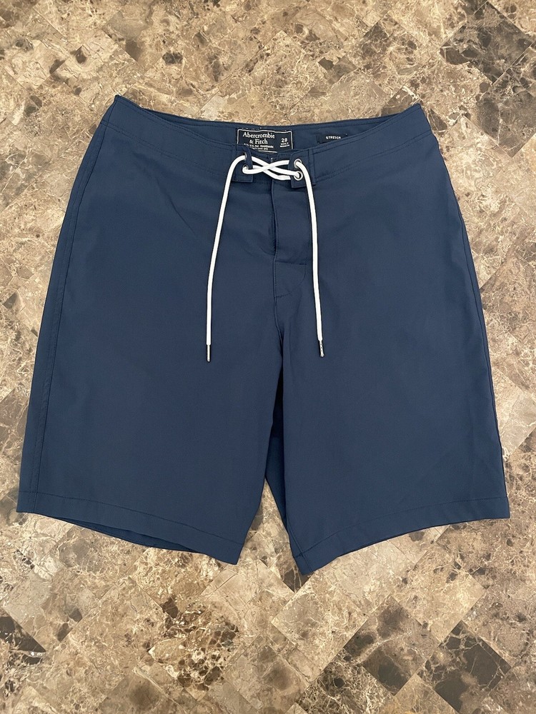 ABERCROMBIE & FITCH NAVY BLUE SWIM BOARD SHORTS Mens Size 28 Stretch