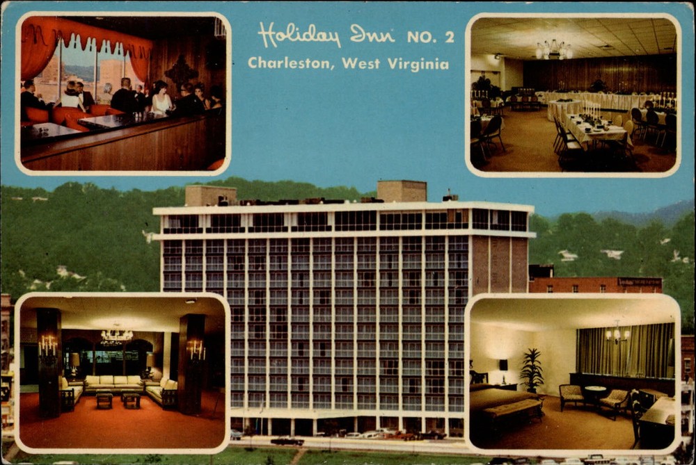 West Virginia Charleston Holiday Inn No 2 multiview ~ unused postcard sku559