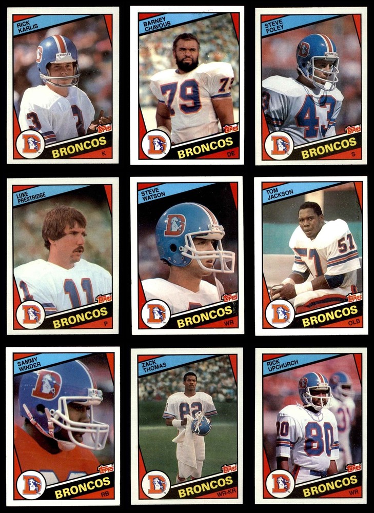 1984 Topps Broncos Almost Complete Team Set 8 - NM/MT 6711713 (10 / 12 cards)