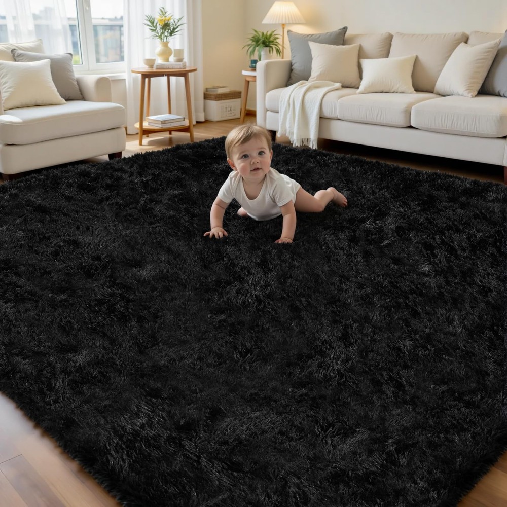 6x9 Area Rug for Living Room, Ultra Soft Fluffy Shag Rugs for Bedroom, Non-Sl...