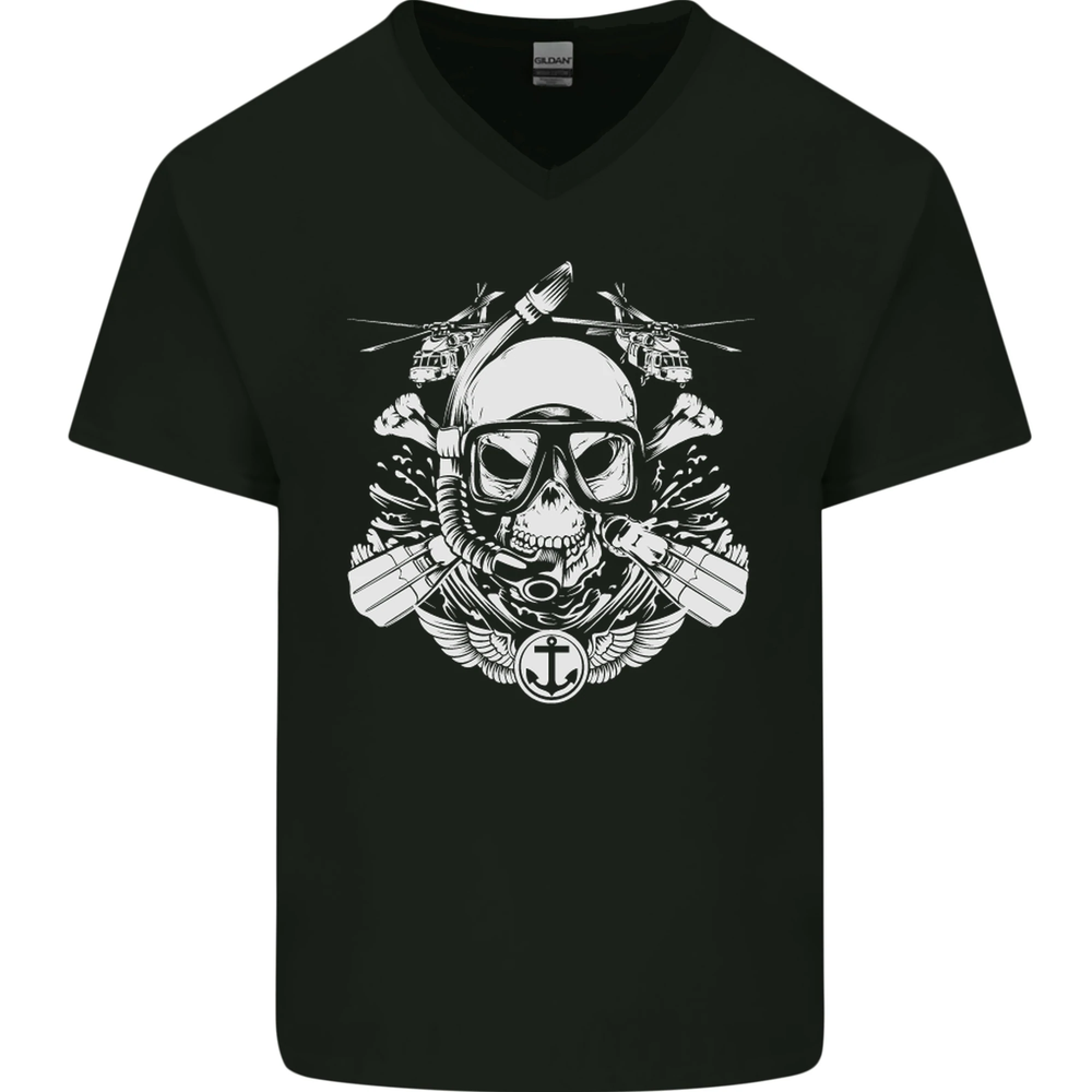 Navy Seals SBS Scuba Diver Mens Cotton V-Neck T-Shirt