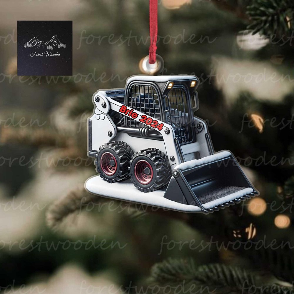 Customize Skid Steer Loader Christmas Ornament Flat 2d Truck Car Ornament Truck