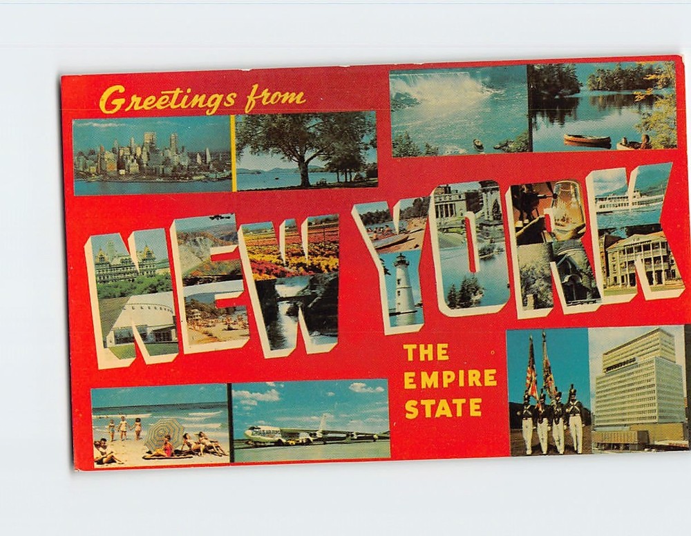 Postcard Greetings from New York USA The Empire State Multiple Locations