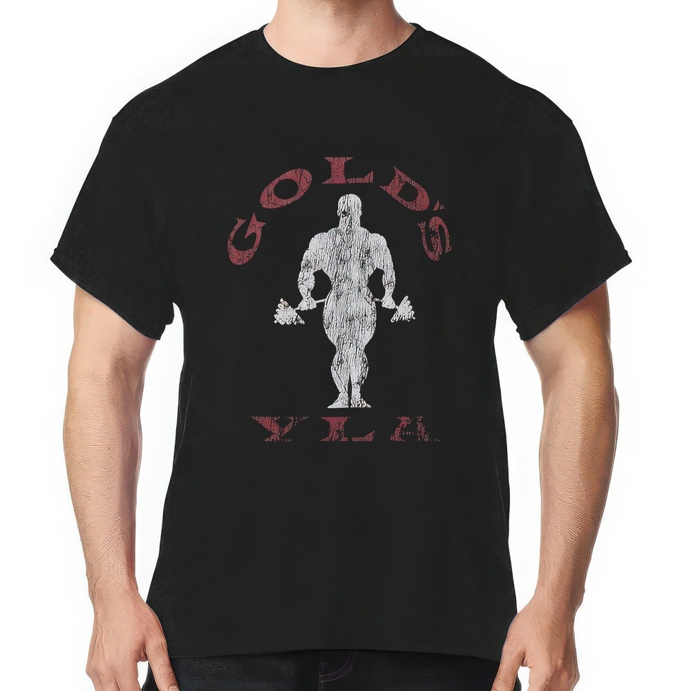 Gold's Gym Weightlifting Graphic Tee Men's Cotton Soft T-Shirt for Workout S-5XL