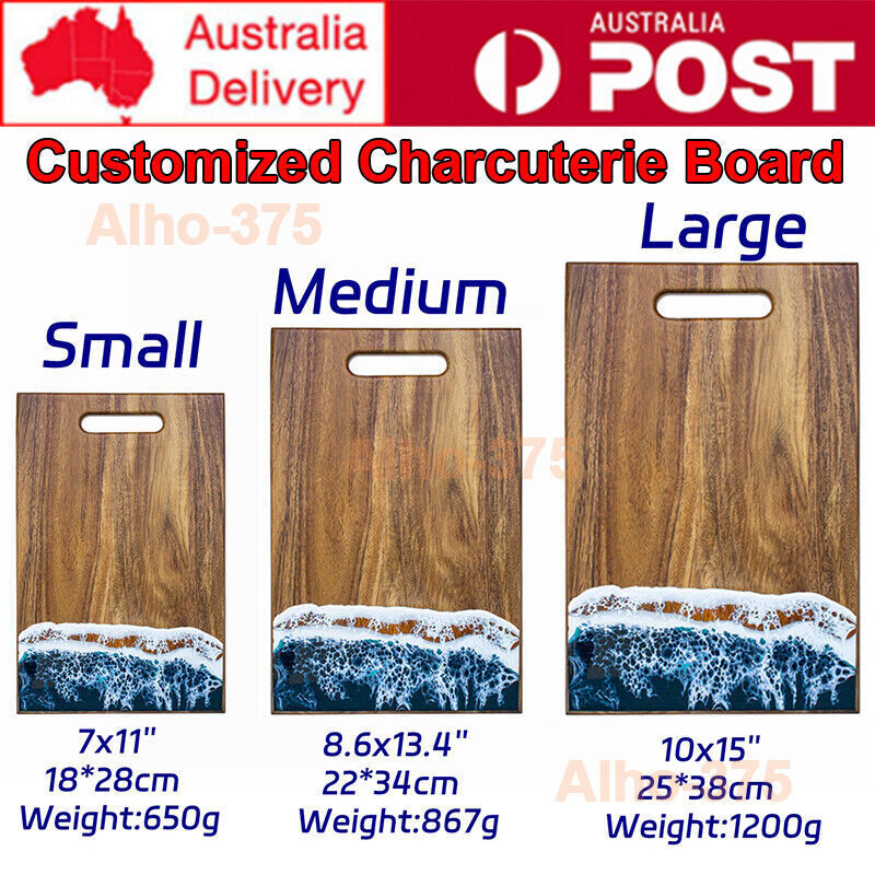 Personalized Cutting Chopping Board Ocean Resin Charcuterie Board Gift Customize