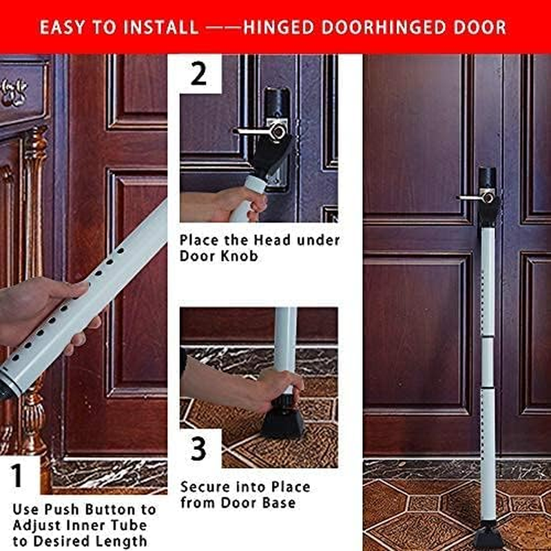 2-In-1 Door Security Bar & Sliding Patio Door Stopper Security Jammer Bar Chi...