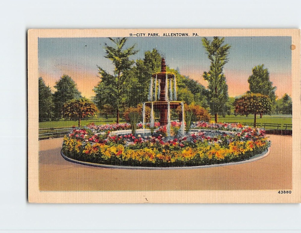 Postcard City Park Allentown Pennsylvania USA