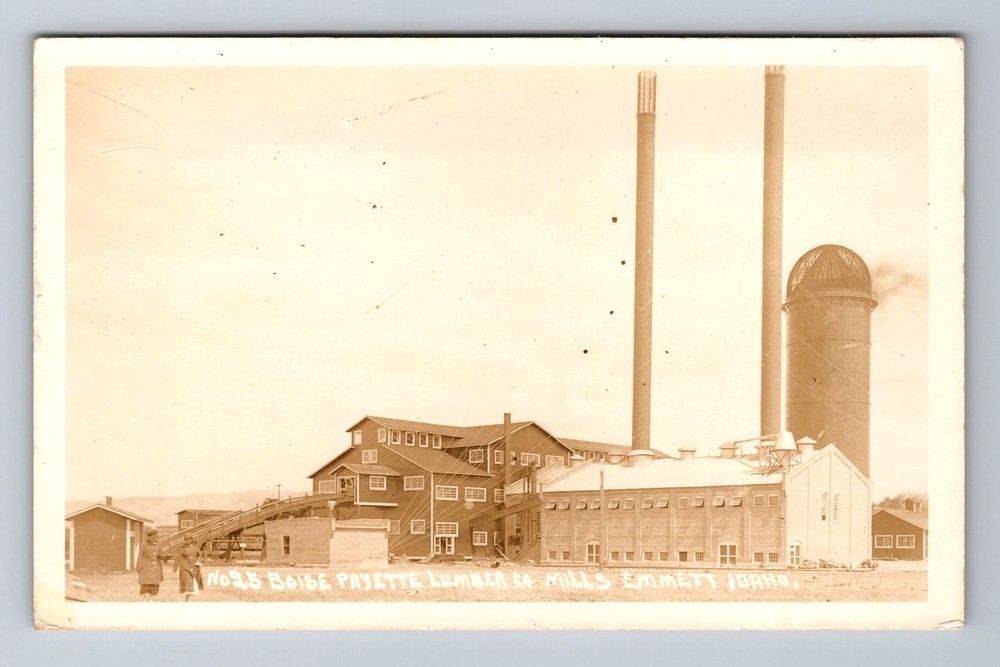 Emmett ID-Idaho RPPC, Boise Fayette Lumber Co Mills In Action Vintage Postcard