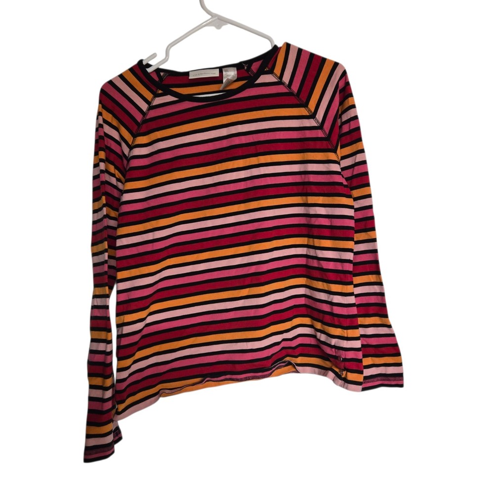 Liz Claiborne Multicolor Striped Long Sleeve Womens Top Size Large