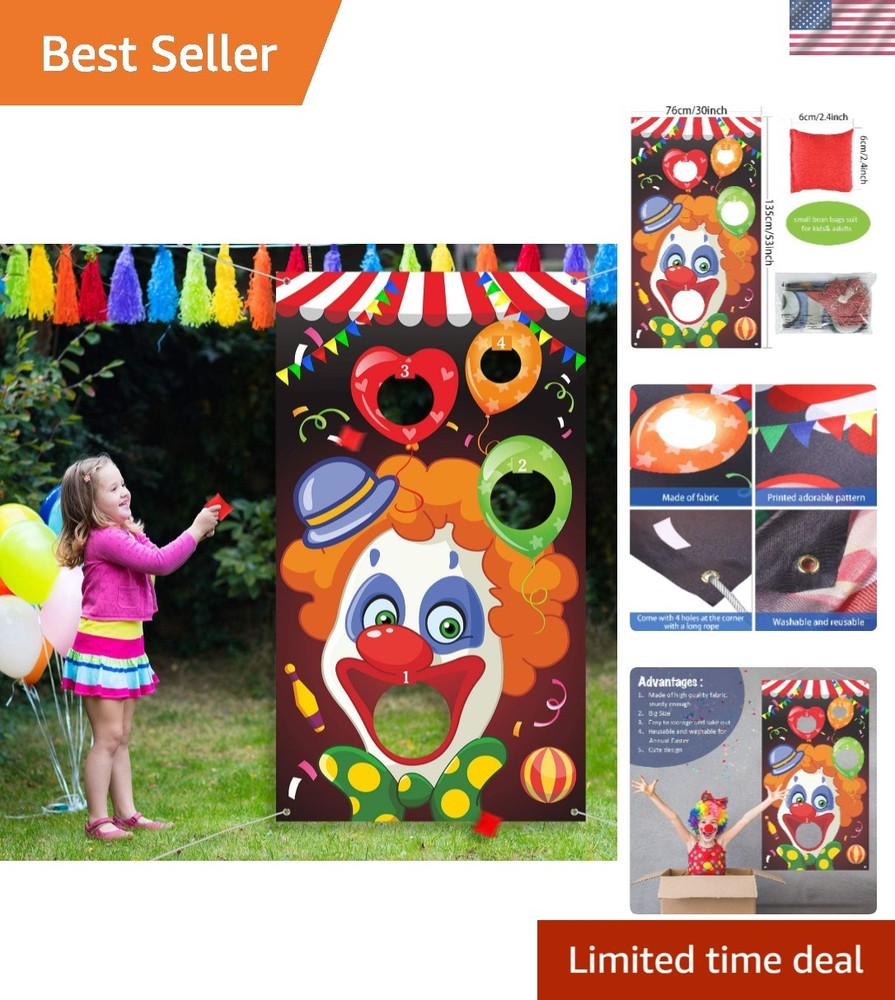 Carnival Toss Game Banner with 3 Bean Bags Kids Adults Indoor Outdoor Fun Party!