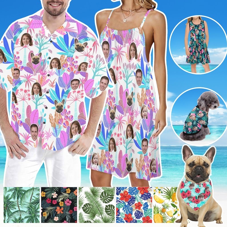 Personalized Custom Face Photo Hawaiian Shirt Funny Summer Beach Gift