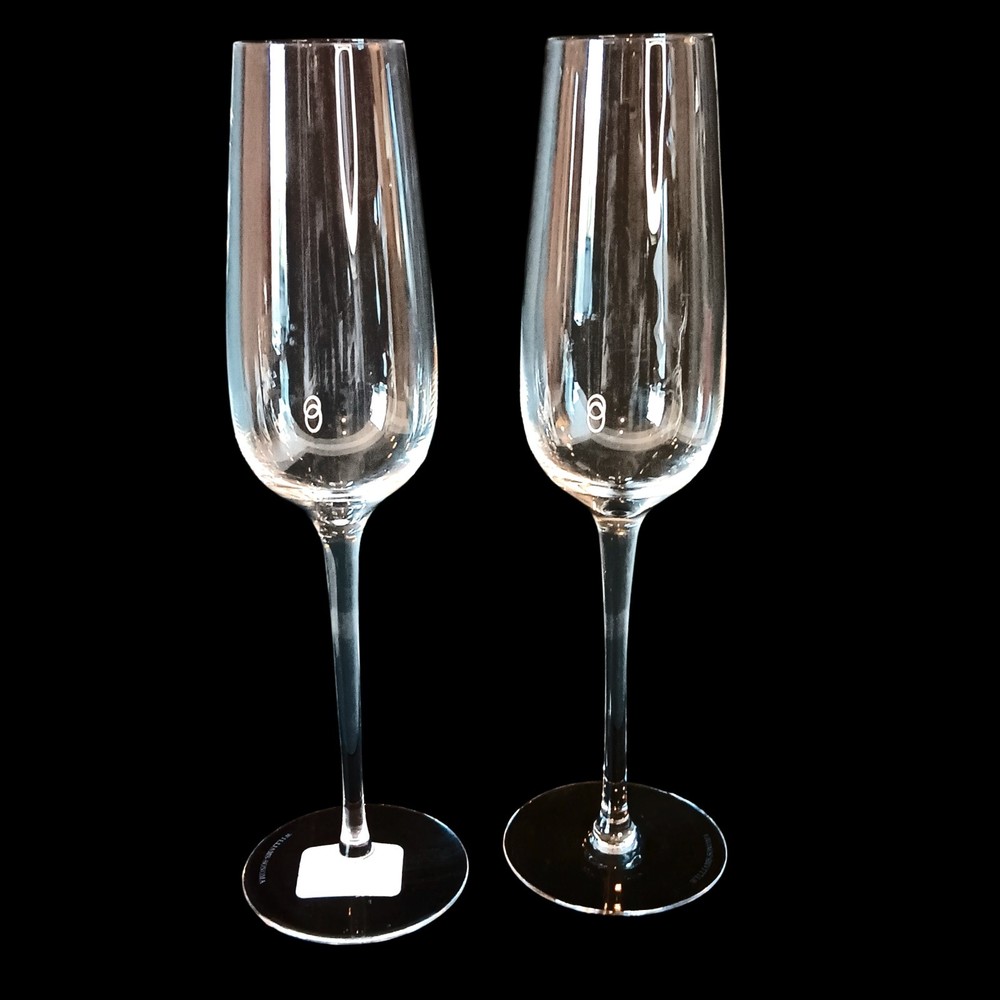 Set Of Two Williams Sonoma Champagne Flutes Marked WST RSRV 9 7/8