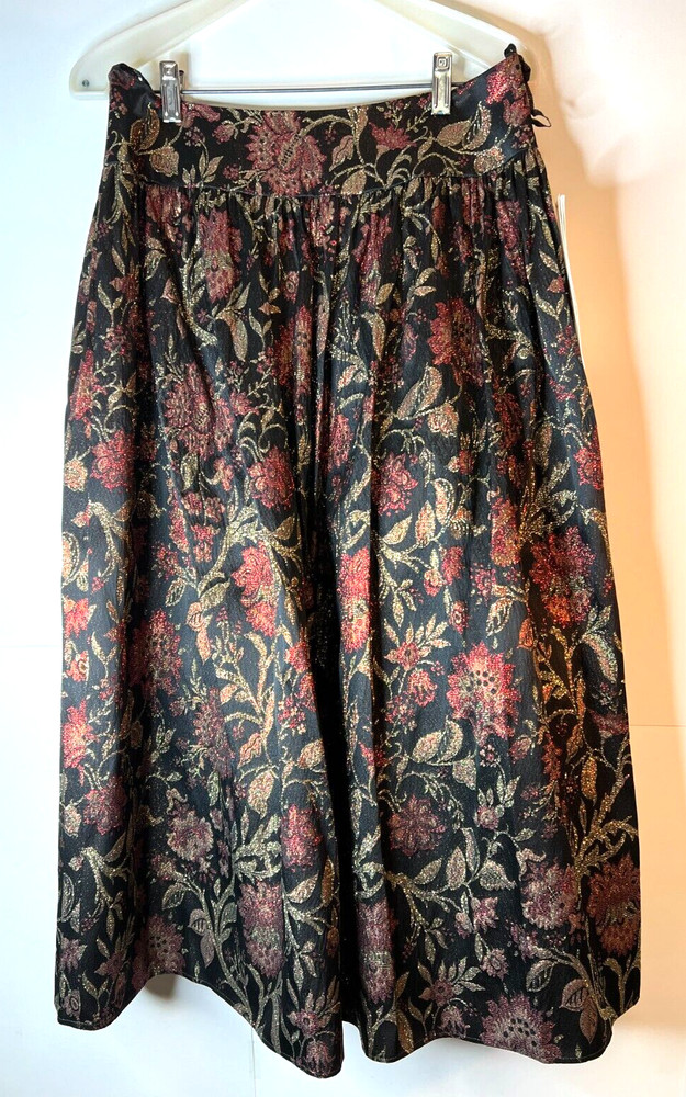 Vintage NEW Scott McClintock Women's Size 12 Maxi Tulle Skirt Metallic Floral
