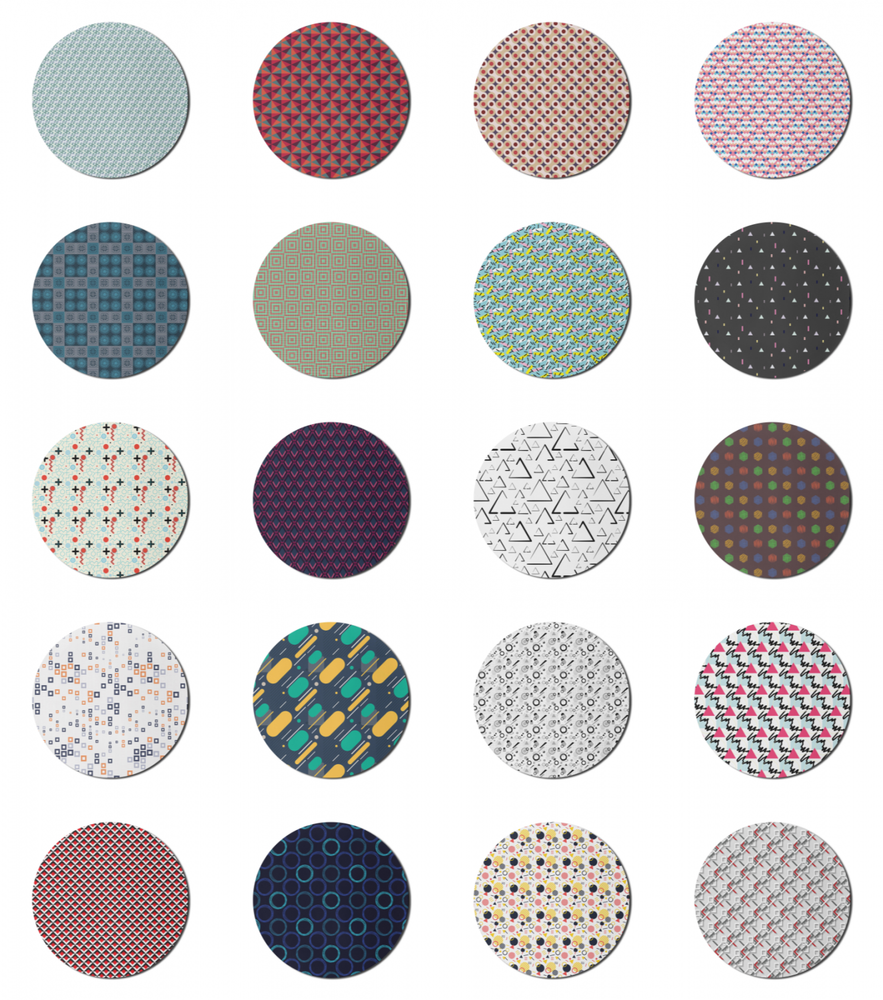 Ambesonne Geometric Shape Round Non-Slip Rubber Modern Gaming Mousepad, 8