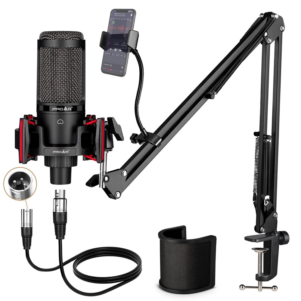 Condenser Microphone XLR,Professional Studio Recording Microphone for Compute...