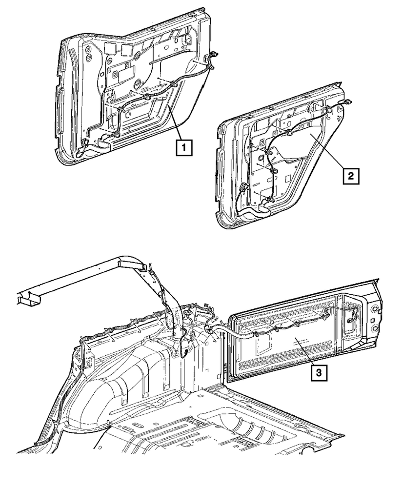 Genuine Mopar Front Door Wiring Right 56055339AD