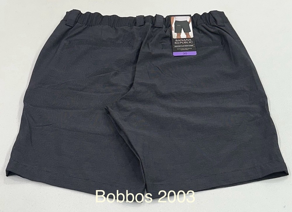 Banana Republic Men's Comfort Flat Front Shorts, Black, Size 30
