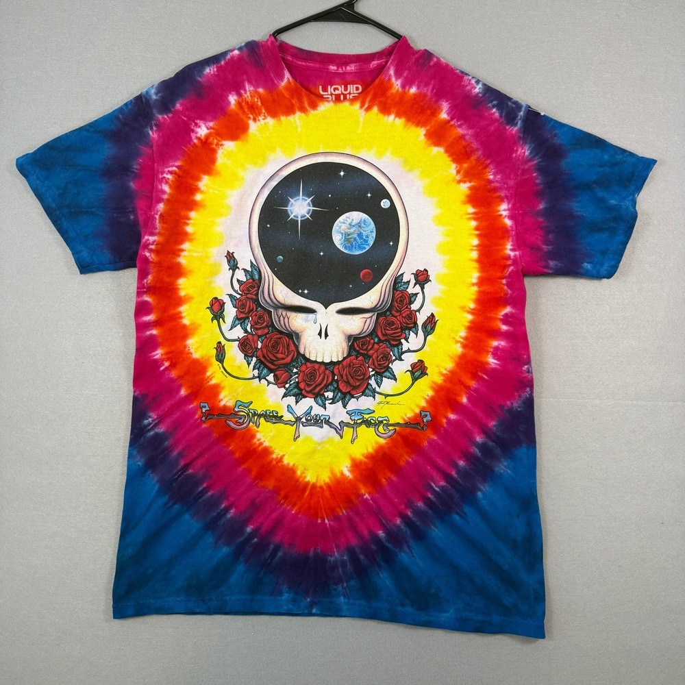 Grateful Dead 1992 Liquid Blue Space Your Face Tie Dye Graphic Shirt Mens Large