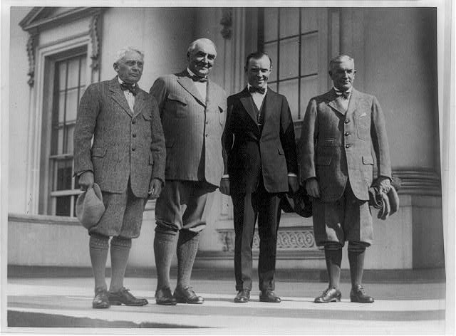 Frank B Kellogg,Warren Harding,Chick Evans,Henry Prather Fletcher,knickers,1920