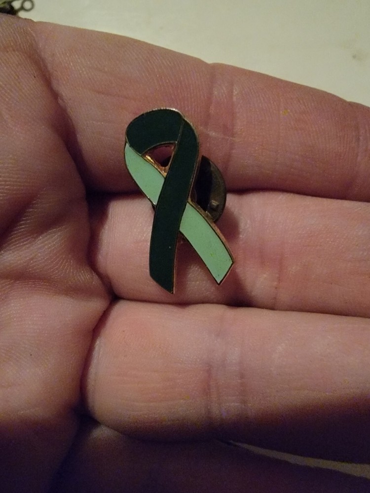 Vintage Enamel Pin Pinback Lapel Mental Health Awareness? Green Black