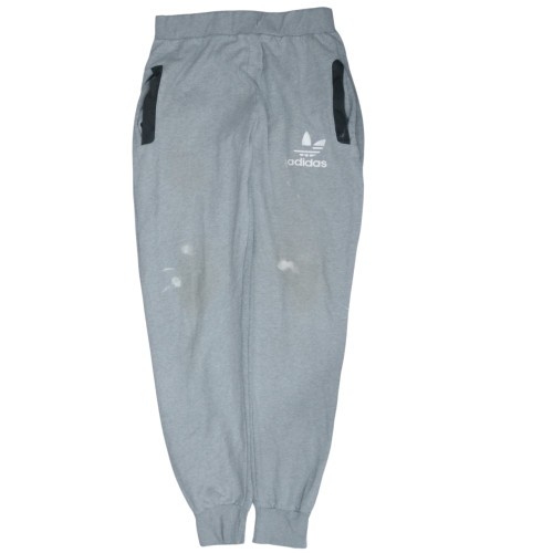 Adidas Mens Joggers Grey Fleece Lined Elastic Waist Pockets Tapered Leg M