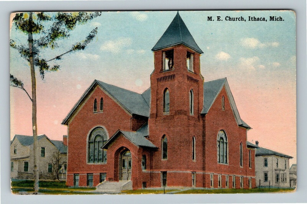 Ithaca MI-Michigan, Methodist Episcopal Church, c1916 Vintage Postcard