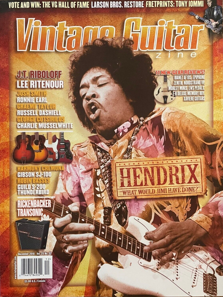 Vintage Guitar Magazine December 2010 Jimi Hendrix Tony Iommi Lee Ritenour &More