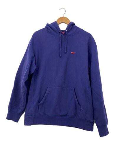 SUPREME Hoodie M Cotton small box logo pullover hooded Navy