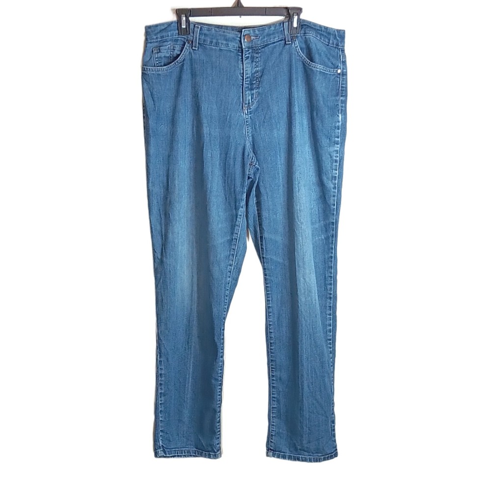 Bandolino Mandie Straight Leg Jeans Womens 16 Medium Wash High Rise Stretch