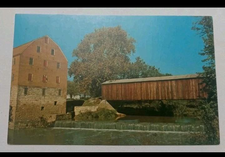 Bollinger Mill Covered Bridge Missouri Postcard Burfordville
