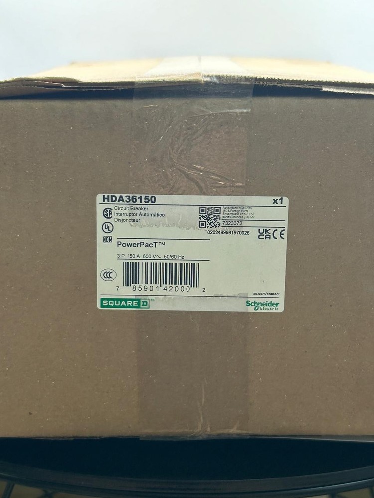 Square D HDA36150, MCCB 150A 3P 600VAC 14kA, Made in Mexico