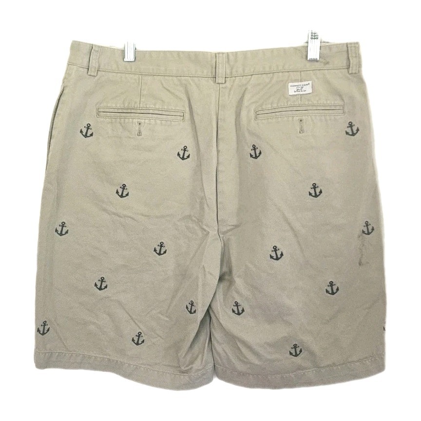 Vineyard Vines Mens Khaki Club Shorts size 36 Embroidered ANCHORS 100% Cotton 9