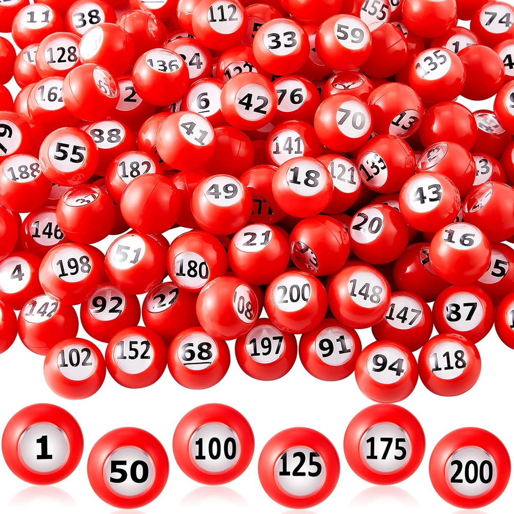 Liliful 200-Piece Raffle Bingo Ball Set - Numbered 1-200 with Easy Read Window,