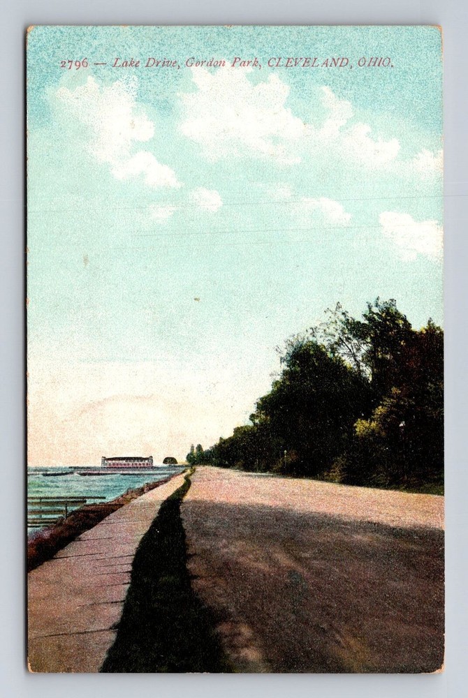 Cleveland OH-Ohio, Lake Drive, Gordon Park, Antique, Vintage Souvenir Postcard