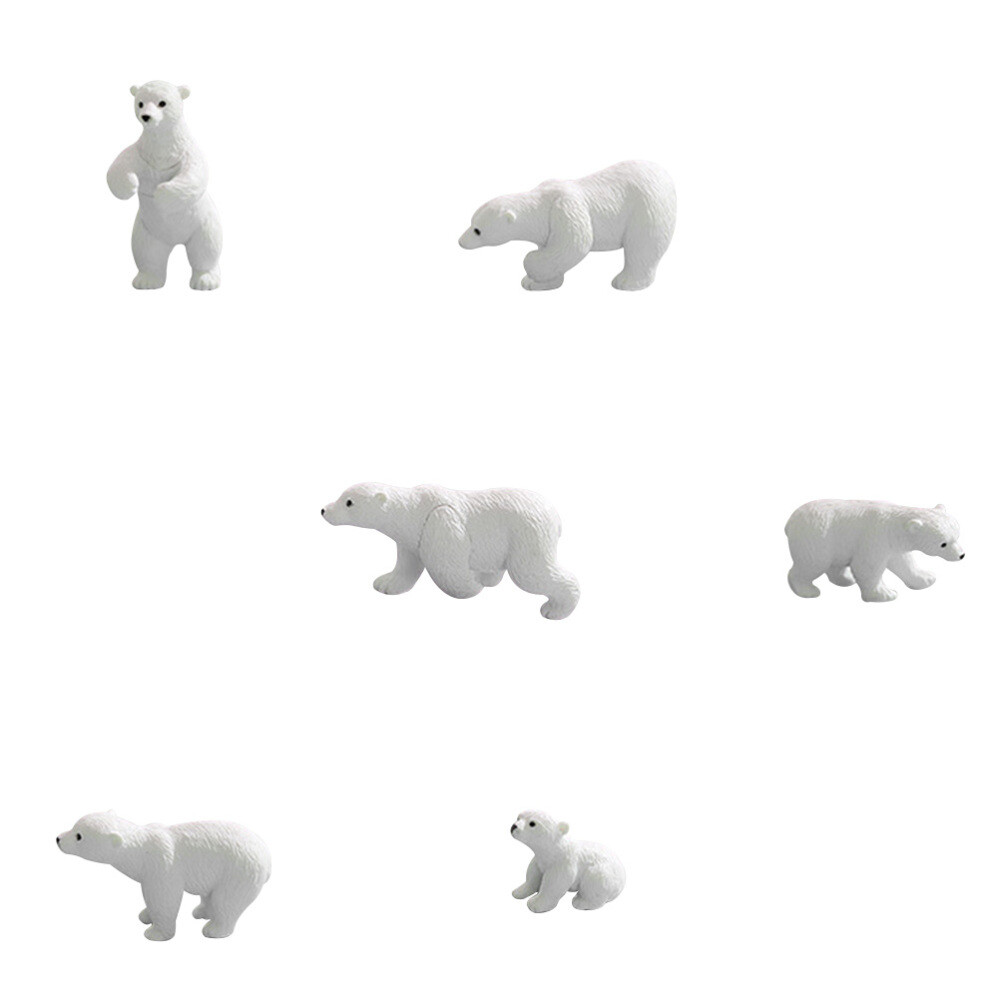 6 Pcs Mini Toys Figurine Polar Educational for Kids