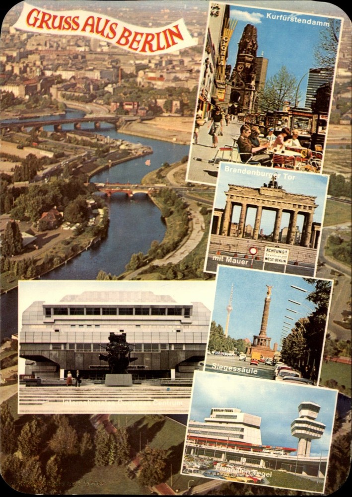 Gruss Aus Berlin Brandenburg Tor Berlin Germany vintage postcard s301