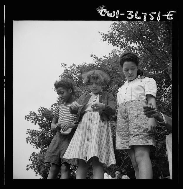 Photo:African American Girls at Outdoor Event 1930s-1940s