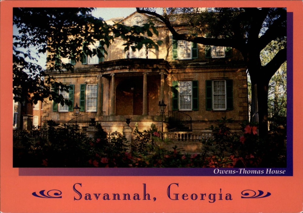 Owens Thomas House Savannah Georgia Greek Revival architecture ~ postcard