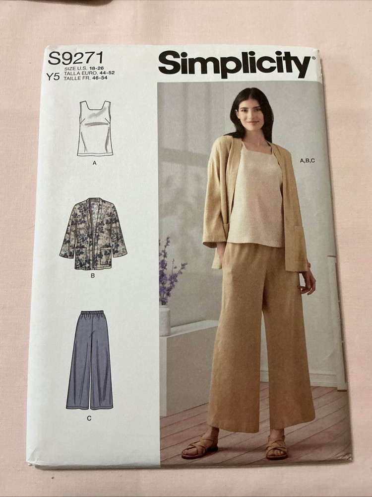 New Simplicity 9271 Womens Jacket Top Pants Pattern Sz 18-26 Uncut FF