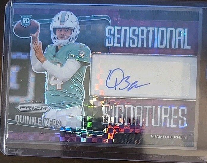 2025 Panini Prizm Quinn Ewers RC AUTO /49 SSP Miami Dolphins QB-1 Rookie Auto 🐬
