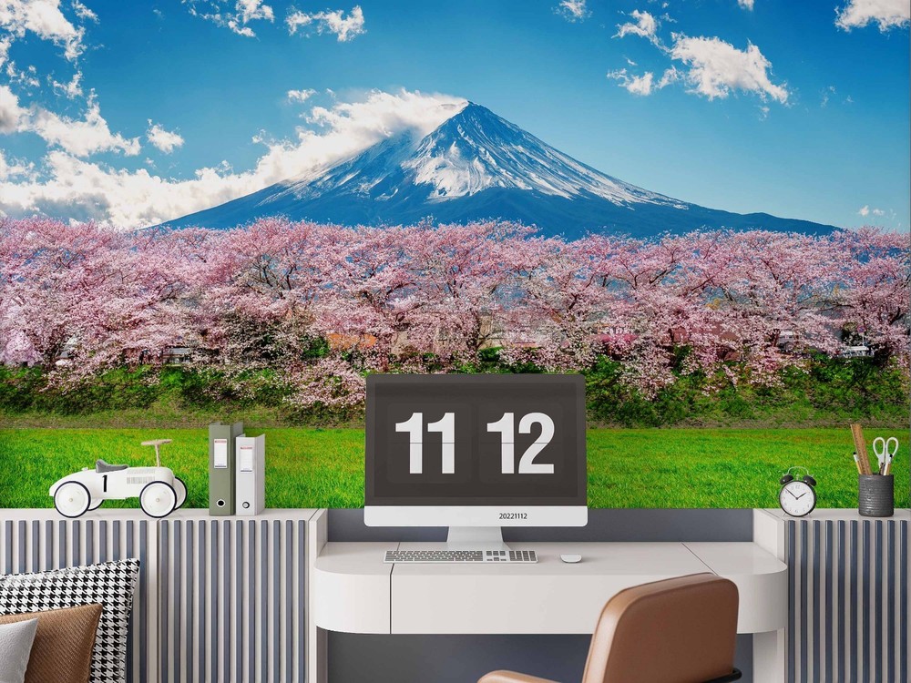 3D Japan Mount Fuji Cherry Blossom Wall Murals Wallpaper Murals Wall Sticker 2