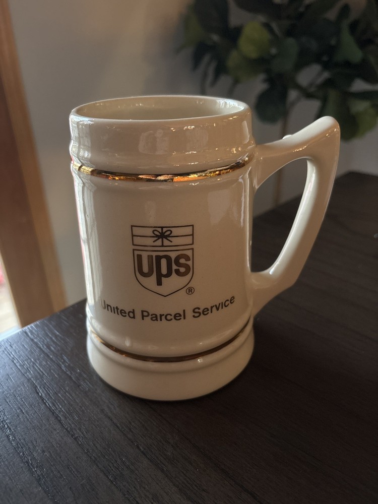 UPS UNITED PARCEL SERVICE Ceramic Beer Gold Logo Stein Coffee Mug