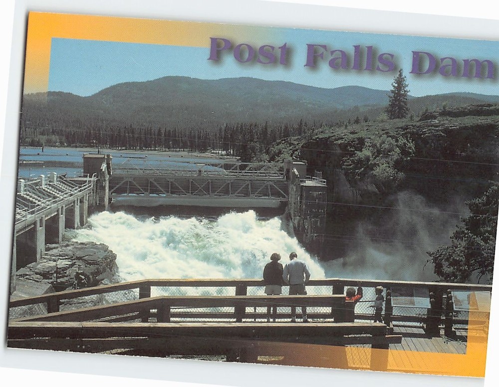 Postcard Post Falls Dam Post Falls Idaho USA