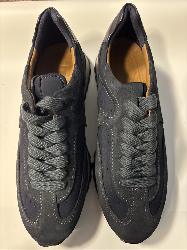 Frye Edwin Logo Runners Navy Blue Mens Size 9