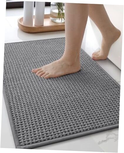 Chenille Pile Large Bathroom Rugs Upgraded Denser, 24