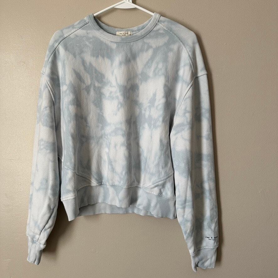Rag & Bone City Tie Dye Terry Sweatshirt Organic Cotton Preppy Loungewear MEDIUM