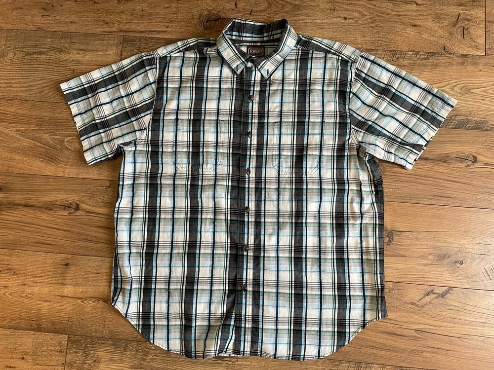 C.E. Schmidt Workwear Shirt Short Sleeve Button Up Plaid Size XL