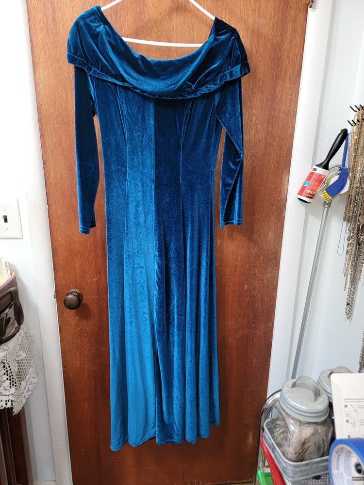 Blue Velveteen Dress