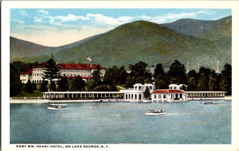W-Border HOTEL SCENE Adirondacks - Lake George New York NY m/14 BJ8128